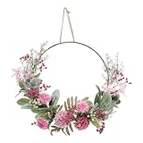 INOOMP Künstlicher Blumenkranz Dekoration Bunter Türkranz mit Blumen und Blättern für Hochzeiten und Wohnräume zu Installieren Langlebig und Pflegeleicht für Kreative Gestaltung