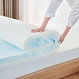 LINSY LIVING 10,2 cm California King Size Matratzenauflage, Gel infundierter Wirbel-Memory-Schaum, Bettauflage Cali King Size, kühlende Matratzenauflage, CertiPUR-US zertifiziert, CK-Größe