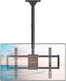 ELIVED TV Deckenhalterung für die meisten 37-75 Zoll Flach & Curved Fernseher bis zu 50KG, max. VESA 600x400mm, Höhenverstellbare Decken TV Halterung für Flachdach oder Schrägdach, EV3016