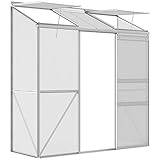 Outsunny Gewächshaus, Treibhaus mit Schiebetür, Aufklappbare Dachfenster, Tomatenhaus, Pflanzenhaus für Garten, aus Polycarbonat und Alu, Silber, 192 x 68 x 196 cm