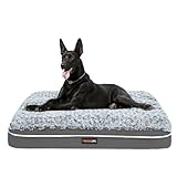 Hawthypet Hundebett Hundekissen 105x69x8 cm für Grosse Mittelgroße und Kleine Hunde Abnehmbar und Maschinenwaschbar,Rosenform Flauschig Hundekissen Unten mit Rutschfester Grau