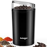 Kaffeemühle, Coziselect Elektrische Kaffeemühle Kaffeebohnen Nüsse Gewürze Getreide Mühle mit Edelstahl Schlagmesser 75g Fassungsvermögen, 220W, Schwarz