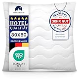 Gentle North Hochwertige Kopfkissen 80x80 cm groß in Hotelqualität - Flauschiges, gut gefülltes Schlafkissen für Allergiker geeignet (Ökotex 100 Zertifiziert) - 60° Waschbar