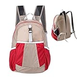 Generico Reiserucksack für Frauen, faltbarer Reiserucksack für Flugzeug | 25 l große Kapazität für Trekking, Camping, Reisen, Arbeit, Schule, rot, riferimento alla descrizione