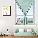 Klemmrollo Fensterrollo 35 x 170 cm, Beschichtung Sonnen, Einfache Installation, Maßgeschneiderte Größe Seitenzugrollo für Fenster Tür, mit Klettband für Fenster Türen, Grün