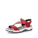 Rieker Damen Sandaletten 68871, Frauen Sandalen,Sommersandalen,bequem,Sommerschuhe,Freizeitschuhe,offene,Schuhe,Strandschuhe,rot (33),38 EU / 5 UK