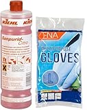 Sanitärreiniger - Badreiniger - WC Reiniger - Kalkentferner - Toilettenreiniger - Urinsteinlöser | mit Handschuhe (1 Liter)