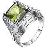 Hoisy Statement Ring, Ringe Zirkonia mit Cubic-Zirkon Silber Quadrat Größe 60 (19.1) Hochzeitsringe Antragsring Ringe, Damen Schmuck