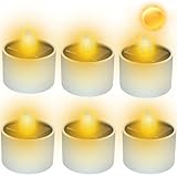 Asfrode 6 Stück Solar Teelichter Für Außen, Solar Kerzen Outdoor, Ip65 Wasserdichte LED Flammenlose Kerzen, Solarleuchte Teelichter Warmweiß Licht Für Draußen Garten Partei Balkon Party Festival Deko