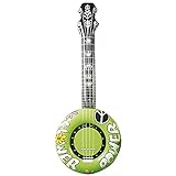 W WIDMANN MILANO Party Fashion 23951 - Aufblasbares Banjo, 100 cm, Gitarre, Musiker, Sänger, Flower Power, Karneval, Mottoparty