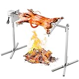 VEVOR Lammgrill, Spanferkelgrill, Spießbratengrill, 41 kg BBQ-Spießgrill für Schwein, Lamm, Ziege, elektrischer 42-W-Motor, kommerzielle Edelstahl-Drehspießröster mit Hitzeschild, 1108 mm Spießlänge