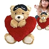 Krmoau Ausgestopfte Bärenpuppen,Bär Stofftier | Bär Plüsch Süße Plüschpuppen - Weiche und Bequeme Plüschkissen, Plüschkissen, Spielzeug für Freundin und Kinder, zum Valentinstag