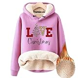 Einfarbige Hoodies für Teenager, Damen, Pullover, flauschiges Fleece, Sweatshirt, übergroßer Kordelzug, gemütlich, warm, rose, S