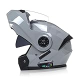 ZHTBATE Motorradhelm Klapphelm Mit Bluetooth - Klapphelm ECE Genehmigt Motorrad Herren - RollerHelm Bluetooth-Helm Mit Doppelvisier, Motorradhelm Für Damen Und Herren