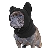 Hundemütze für hunde, Ohrenschützer hund, Verdickte, Gemütliche Polarfleece-Hundehaube - Waschbarer Kapuzenpullover mit Ohren, Ohrenschutz hund, Hunde ohrenschutz, Mütze mit ohren, für Tiere(Schwarz M