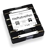 perfect line - 250 Heftstreifen (10x25 Stk.), Schwarz, recycelbarer Kunststoff, Made in Germany