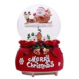 Spieluhr, 5,51 x 3,54 Zoll Schneekugel Spieluhr mit Farbwechsel LED-Lichtern, Schneekugeln aus Glasharz, Schneekugel Weihnachten für Weihnachtsgeschenke, Kinder, Frauen