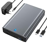 SAS to USB Adapter, 5Gbps USB C Enclosure Tool-Free Hard Disk Enclosure Docking Station for 2.5'/3.5' SAS/SATA HDD/SSD, Maximum Capacity of 24TB