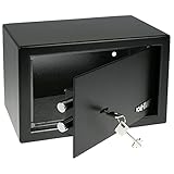 HMF 49200-02 Tresor Möbeltresor Doppelbartschloss, 31,0 x 20,0 x 20,0 cm, schwarz