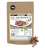 Edelmond Geröstete Kakaobohnen FAIR TRADE & Cadmium Anlalysiert / 750 g frische Bio Röstung / Edelmond AAA Edelkakao