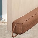 HooTown Zugluftstopper für türen, 107cm Schwerer Zugluftstopper tür Zugluftstopper Windstopper Türluftstopper für Schutz Zugstopper Türluftstopper Haustür Kältestopper für Türen & Fenster, Braun