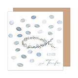 Edition Seidel Premium quadratische Glückwunschkarte zur Taufe mit Umschlag. Taufkarte Grußkarte Karte Fisch Taufkind Junge Kinder Kind (ETQ113 SW025)