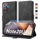 Handyhülle für für Samsung Galaxy Note 20 Ultra 5G Hülle [Mit Schutzfolie]Klapphülle für Samsung Galaxy Note 20 Ultra Hülle Leder Klappbar Flip Wallet Case Schutzhülle für Samsung Note 20 Ultra Hülle