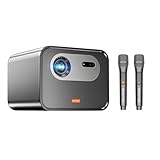 BYINTEK R90Rock DLP Beamer Projektor, 3D-Projektor mit automatischem Fokus TOF und Mikrofon, 2200 ANSI, Android 11.0, Native Full HD 4K-Unterstützung, für Heimkino/Business/Spiele/Powerpoint