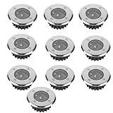 H4L 10x LED Solarleuchte rund Bodeneinbaustrahler Ø 85mm 10er Set Solarlampe Einbaustrahler Bodeneinbauleuchte trittfest
