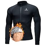 HOTSUIT Schwitzanzug Herren Trainingsanzüge Langarm Saunahemd Workout Shapewear Schweißjacke Top Kompressionshemde-M