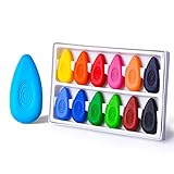 Four Candies 12 Farben Wachsmalstifte für Kleinkinder, Ungiftige und Waschbare Malstifte für Kinder, Einfach zu haltende Wassertropfen-Malstifte, Malzubehör für Schule und Kunst