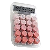 Haofy Tischrechner mit Großen Tasten, 10-stelliger Anzeige, Transparentes Design für Büro und Studenten (Rosa)