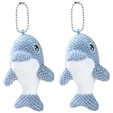 2PCS Plüsch Kleine Delphin, Plüschtier Delfin Kuscheltieranhänger mit Schlüsselring, Delfin-Puppe Schlüsselanhänger für Schlüsselband Schlüsselbund Schlüsselhalter & Schlüsselkette Taschenanhänger