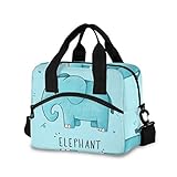 Niedliche Elefanten-Lunchtasche für Damen und Herren, isolierte Lunchbox, Tragetasche mit abnehmbarem Schultergurt und Tragegriff, wiederverwendbare Kühltasche für Arbeit, Schule, Picknick
