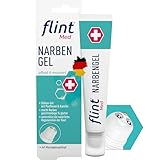 flint Med Narbengel – Narbensalbe mit integriertem Narbenroller, macht Narben geschmeidiger und glatter, für frische und alte Narben, vegan, transparent und hautpflegend, 17 ml
