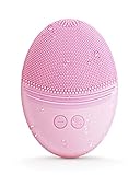 EZBASICS Gesichtsreinigungsbürste wasserdichte vibrierende Ultraschall Gesichtsbürste für Tiefenreinigung sanftes Peeling und Massage induktive Aufladung (Hellrosa) 1 pack+5 Geschwindigkeiten