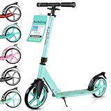 Rollkönig ® Roller Kinder 6 Jahre+ I Faltbarer Scooter Kinder mit großen Rädern I Cityroller Kinder I Auch für Erwachsene mit bis zu 100 kg geeignet