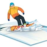 papercrush® Pop-Up Karte Snowboarder - Besonderer Gutschein für Snowboard Winterurlaub, Geldgeschenk für Snowboarden im Skiurlaub oder Snowboard Boots, 3D Winter Geburtstagskarte für Frauen und Männer