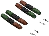 XLC Unisex – Erwachsene Bremsschuhe Ersatzbremsgummi BS-X09 4er Set 72 mm, Schwarz, Grün, Rot, One Size
