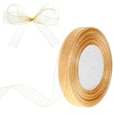 45m Organza Band Gold,Gold Geschenkband,Golden Schleifenband,Transparent Organzaband Golden,Glitzer Dekoband,Schmal Tüllband Für Schleife,Geschenkpapierband,für Geburtstag Hochzeit Blumensträuße