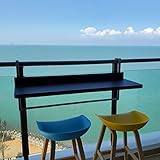 PLMNBQWE Klappbarer Balkondecktisch, Balkonklapptisch, Balkongeländer-Hängetisch, Balkondeck-Klapptisch, Outdoor-Klapp-Beistelltisch, Outdoor-B