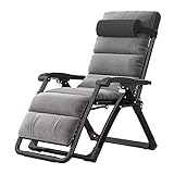 Zero Gravity Liegesessel mit abnehmbarem Kissen und Kopfstütze – bequemer Terrassenstuhl zum Entspannen drinnen und draußen, ergonomisches Design für ultimativen Halt