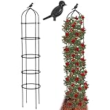 205cm Rankhilfe Rankobelisk Metall,Witterungsbeständige Garten Rankhilfe für Rosen und Blumen,Garten Obelisk,Freistehende Rankhilfe für Kletterpflanzen,Ranksäule(32cm Durchmesser,205cm Höhe)