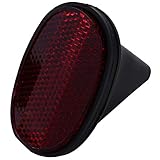 HondoKet 1 x Fahrrad-Rückspiegel, Schutzblech, oval, Warnung, rot, schwarz