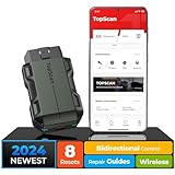TOPDON Topscan OBD2 Diagnosegerät, Bluetooth OBDII Diagnosewerkzeug für All System, Bidirektionale Kontrolle/Aktive Test, Fahrzeugleistungstest für iPhone & Android All Software 1 Jahr Gratis