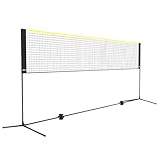 VEVOR Badmintonnetz, höhenverstellbares Volleyballnetz, 420 x 155 x 103 cm Faltbares Pickleballnetz, Tragbares Tennisnetz-Set mit Stangen, Ständer und Tragetasche, im Garten, Drinnen & Draußen
