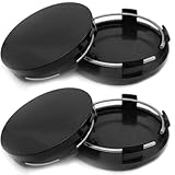 Nabendeckel, 4 Stück Radnabenkappen, 60mm Radnabenabdeckung Universal Radnabenkappen aus Hochwertiges ABS Radkappen für Felgen Radnaben Felgendeckel Felgenkappen Universal Auto Zubehör(Schwarz)