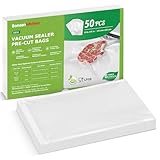 Bonsenkitchen Vakuumierbeutel 15x23cm, 50 Beutel Profi-Folienbeutel für alle Vakuumiergerät, Vakuumbeutel für lebensmittel, Sous Vide Gefrierbeutel, Einschweissbeutel, BPA-frei, VB30
