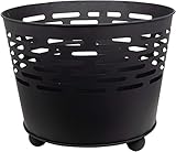 Trendyshop365 Feuerkorb Garten Feuertonne Ø45 x 35 cm Schwarz Metall Rund Feuerschale (1 Stück)