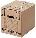 BB-Verpackungen 30x Bücherkartons Aktenkarton COMPACT 410 x 328 x 348 mm (30 Stück) 2-wellig | doppelter Boden, recycelte Pappe und dreifach Griffverstärkung